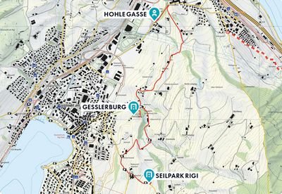 Hike through Hohle Gasse & Gesslerburg, Rope Park Rigi