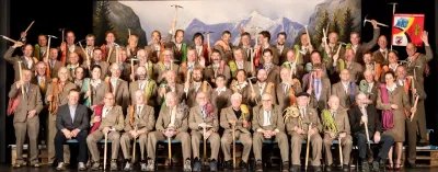 Mountain Guide Association Grindelwald group photo in historical costumes