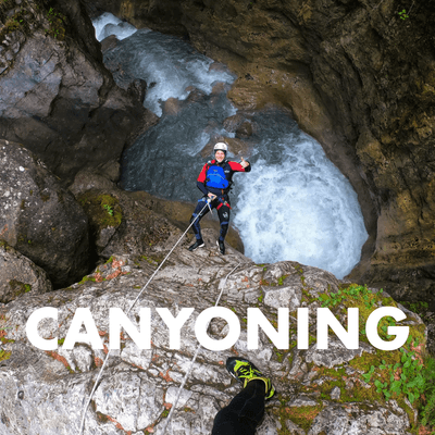 Canyoning with lettering