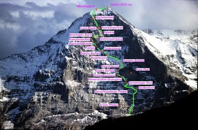Bild: „Heckmair-Route“ (<a href="https://creativecommons.org/licenses/by-nd/3.0/" target="_blank" rel="noopener">CC BY 3.0.</a>, <a href="https://commons.wikimedia.org/wiki/User:Kauk0r" target="_blank" rel="noopener">Kauk0r</a>)