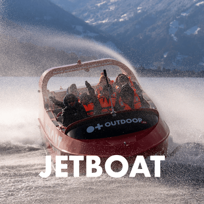 Jet boat with lettering