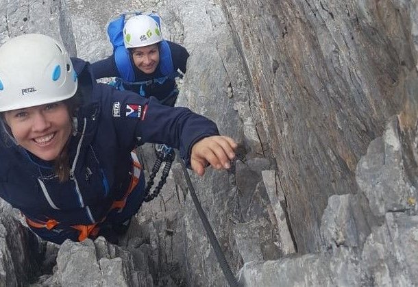 People on the via ferrata Tälli