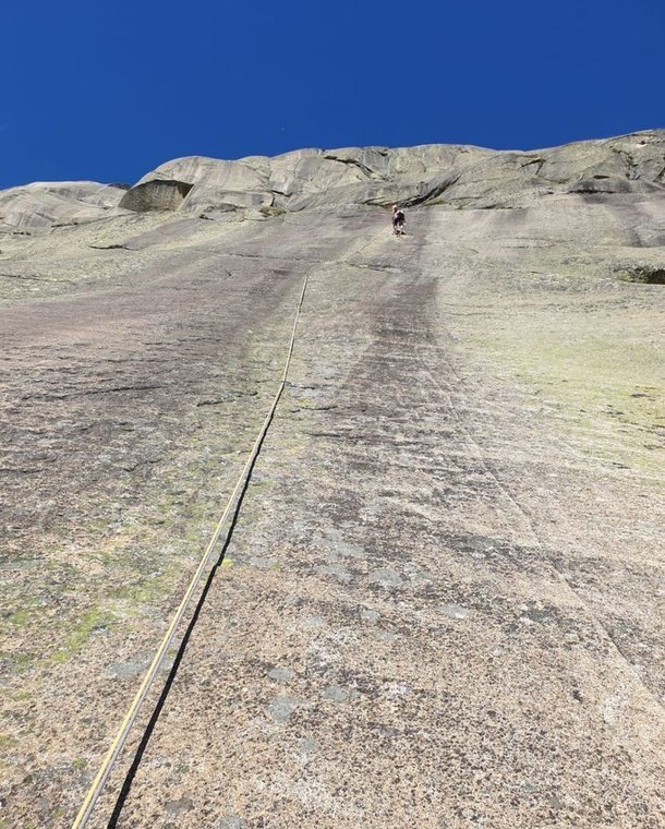 Climber in lead climbing