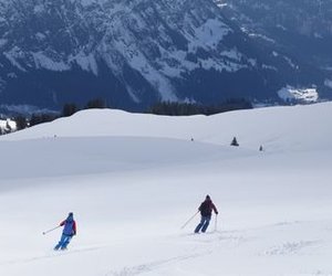 Ski tourers on the descent