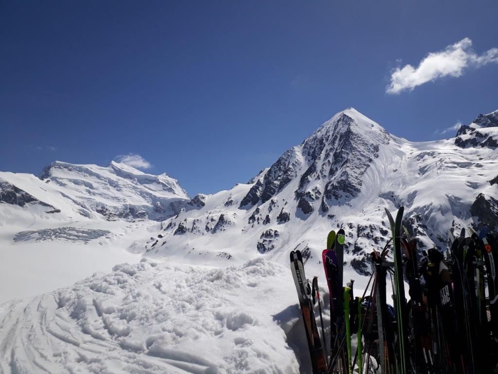 View of the Grand Combin from the ski depot near the hut.