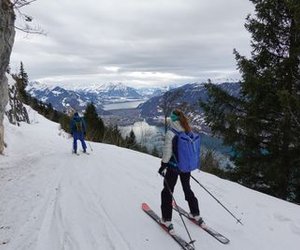 Ski tourers on the descent