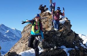 Ski tourers on ridge