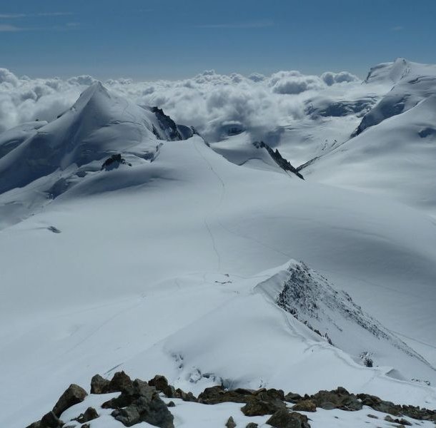 View of the Saas 4000m peaks