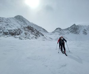 Ski tourers ascending