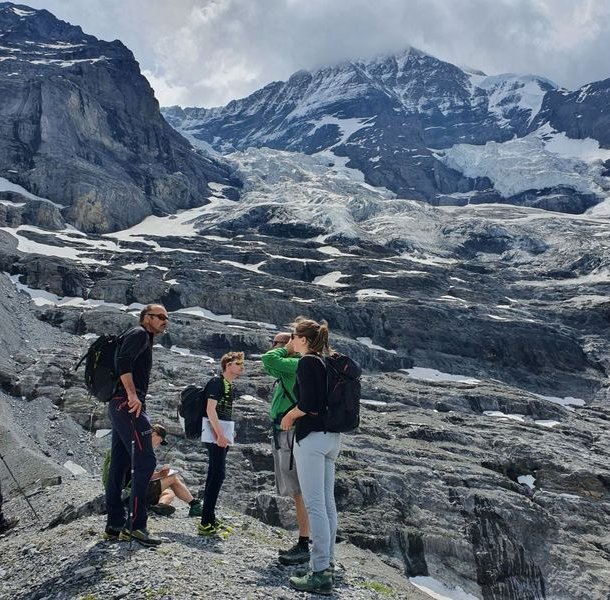 Hiker at the Eiger Glacier